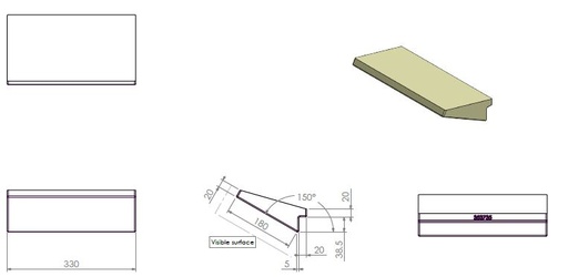 [353735] Béton déflecteur haut Compact 45