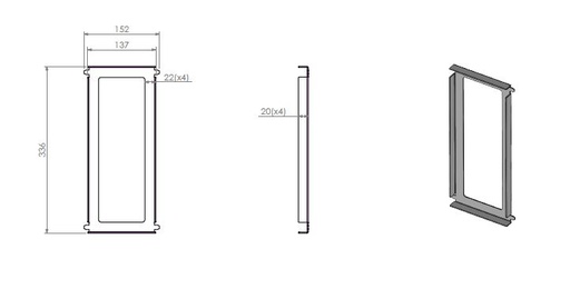 [354612] Cadre support inox pour déflecteur haut Compact 45