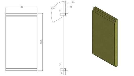 [353763] Vermiculite paroi arrière Compact 45