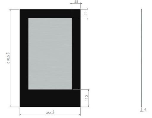 [354126] Vitre sérigraphiée Compact 45 pour cadre encastrer  & BOX)