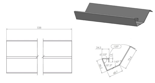 [354508] Déflecteur inox Evo7Comp55 45 noir