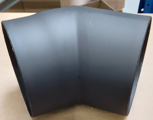 [339215] Coude acier 45 degrés D=150mm noir