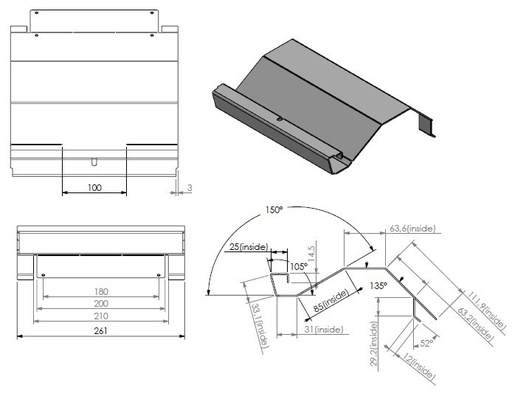 [341332] déflecteur UL6-40 noir acier