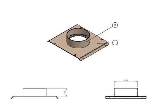 [340775] Sortie fumées 45° DIAM 130 mm