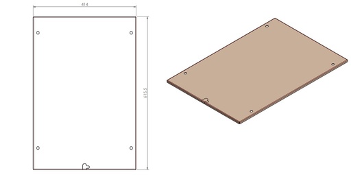 [346727] Plaque de finition arrière pour Box gaz 45