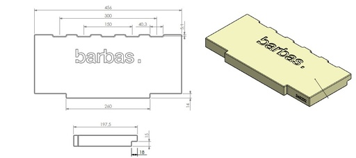 [345232] Béton céramique arrière NEW LOGO V2 changé depuis 11/2017 (non compatible avec côtés V1)