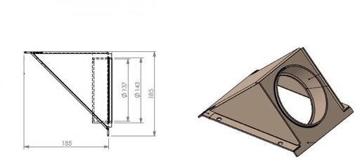 [347561] Sortie fumées buse femelle noire DIAM 130