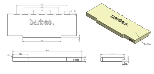 [345235] Béton céramique dos vertical NEW LOGO V2 changé en 12/2017 (non compatible avec côtés V1)