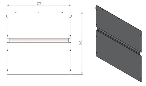 [346744] Plaque de finition arrière(mod sans vent.) Box gaz 65