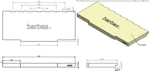 [345237] Béton céramique arrière NEW LOGO V2 changé en nov 2017 (non compatible avec côtés V1)