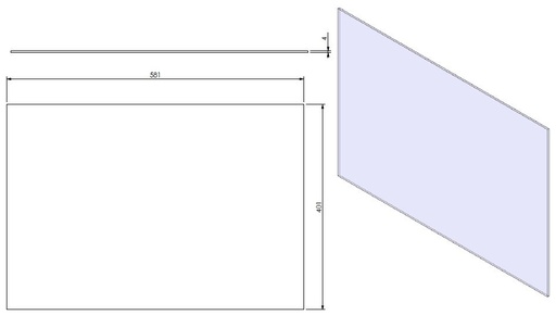 [341115] Vitre Unilux 6-70 / Box 70 dim 581x401mm
