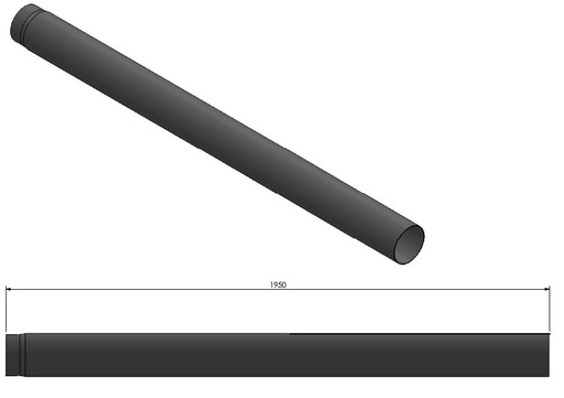 [343122] Tuyau acier D=150 L=1950mm noir