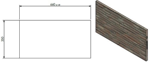 [344841] panneau céramique arriere  /fond / rouge motif pierres