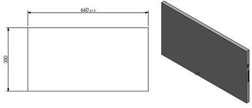 [345180] panneau céramique arriere / dessus/gris