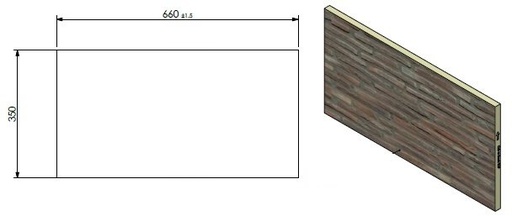[344842] panneau céramique arriere / dessus/rouge