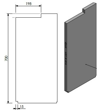 [345177] panneau céramique gauche/gris motif pierres
