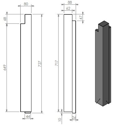 [345174] panneau céramique pilier exterieur droite/gris