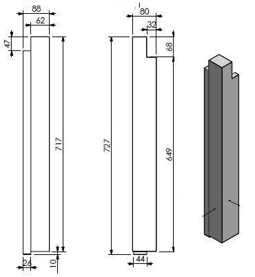 [346839] panneau céramique pilier exterieur gauche/jaune