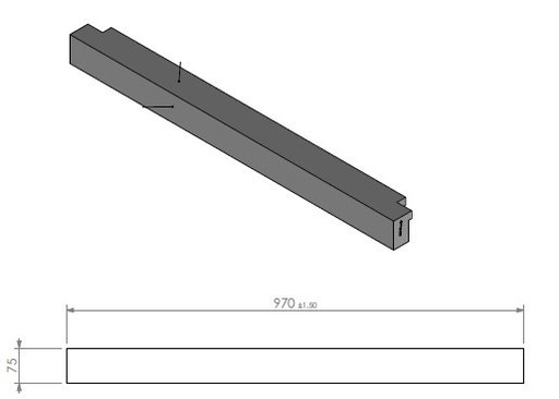 [345175] panneau céramique pilier exterieur seuil/gris motif pierres