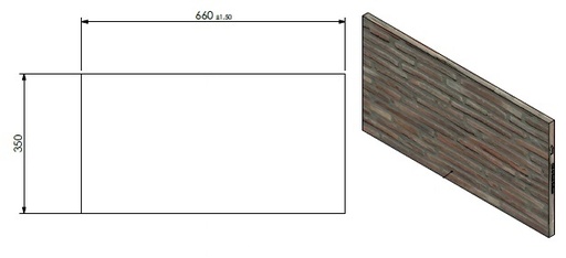 [344839] panneau céramique arriere  /fond/rouge motif pierres