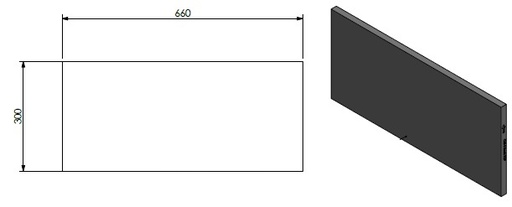 [345170] panneau céramique arriere / dessus/gris