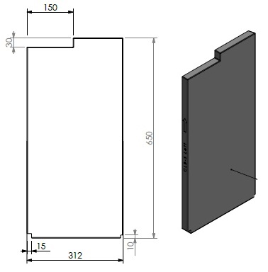 [345172] panneau céramique gauche/gris