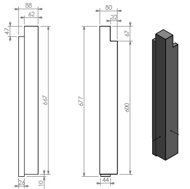 [345169] panneau céramique pilier exterieur gauche/gris