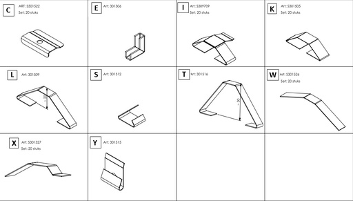 [301505] Clip fixation pour vitre  K