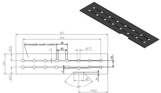 [335115] Tapis noir ceramique couvrant brûleur Linefire 561mm