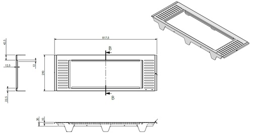 [341064] Grille ViB-D CB-D 3 PF noir