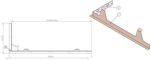 [338713] Support métallique CBL Gauche  3 noir (depuis 10-5-2021)