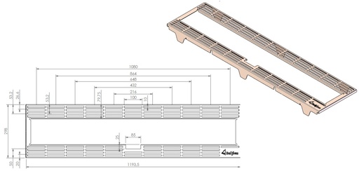 [338929] Grille autour du brûleur Viewbell Large 3 noire (depuis 10-5-2021)