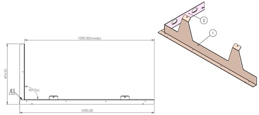 [338715] Support métallique CBM 3 Gauche noir (depuis 10-5-2021)