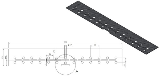 [330764] Tapis noir ceramique couvrant brûleur  L= 890 mm
