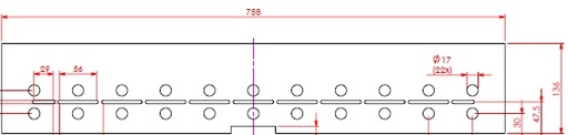 [319454] Tapis noir ceramique couvrant brûleur  L= 758 mm