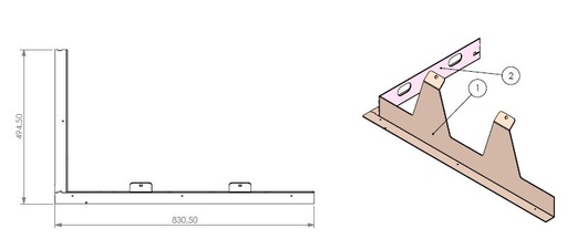 [338717] Support métallique CBS 3 Gauche noir (depuis 10-5-2021)