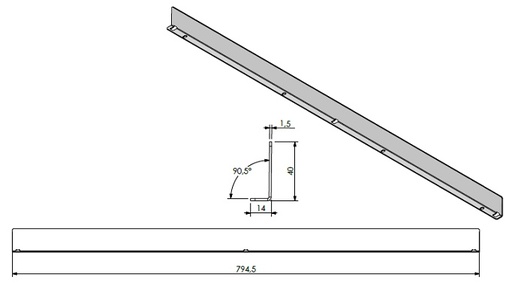 [344253] Fixation de vitre long (dessus)