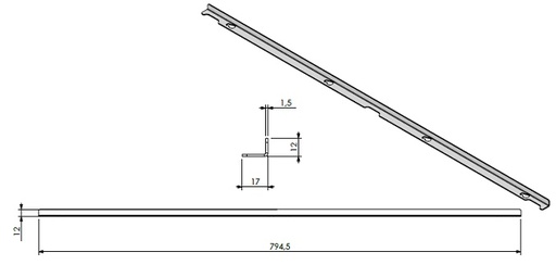 [344255] Fixation de vitre long (fond)