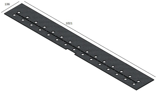 [319452] Tapis noir ceramique couvrant brûleur  L= 1021 mm