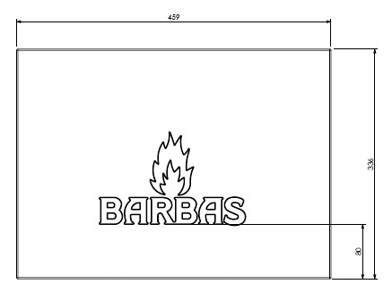 [331826] Béton Céramique panneau arrière Unilux 55 + logo