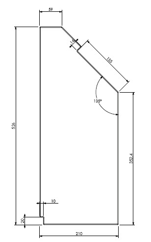 [331828] Béton Céramique panneau latéral gauche Unilux 55