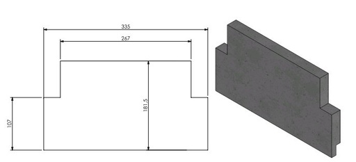 [331333] Vermiculite – paroi arrière inférieure Eco 70