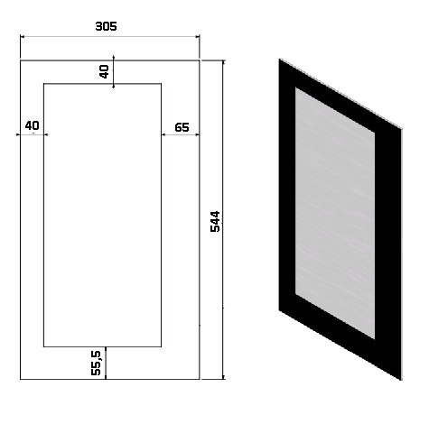 [330008] Vitre eco 70/L 544x305 mm