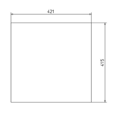 [312309] Plaque d'isolation Esc 300/400 derrière dim. 415x421x15