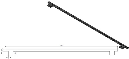 [328946] Joint de seuil de porte vitrée Esc.lux 105/45