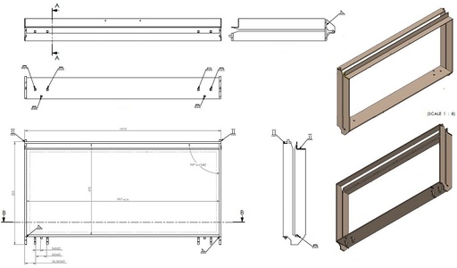 [351424] Cadre 4 faces basculable avec encadrement noir