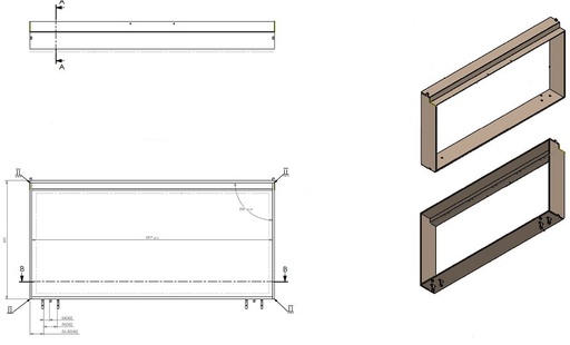 [351414] Cadre 4 faces basculable sans encadrement noir