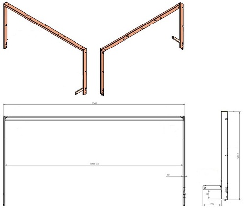 [351503] Chassis de porte 4 faces noir
