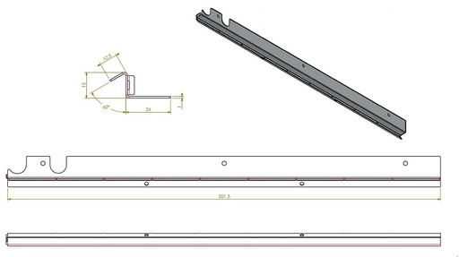 [351507] Profil de fixation vitre gauche complet