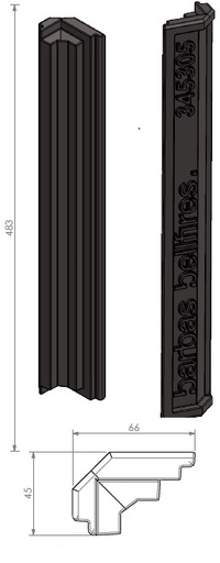 [345305] Lamelle d'angle H=483mm